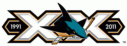 San Jose Sharks 2011 Anniversary Logo iron on transfers for fabric